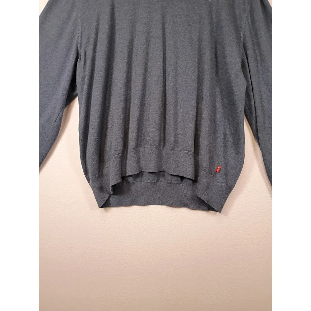 Classic Preppy IZOD Mens XXL Blue V-Neck Long Sleeve Knit Logo Sweater